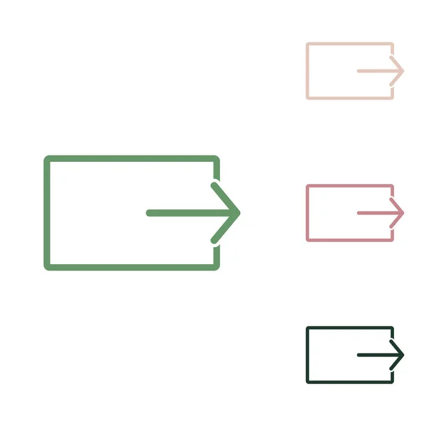 Sinal Saída Ícone Verde Russo Com Pequenas Selva Verde Puce —  Vetores de Stock