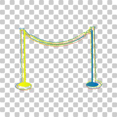 Zincir işaretinden dolayı. Maviden yeşile eğimli simge. Dört Sert Contours ve şık şeffaf arkaplan.