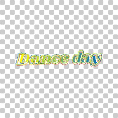 Uluslararası Dans Günü. Maviden yeşile eğimli simge. Dört Sert Contours ve şık şeffaf arkaplan.