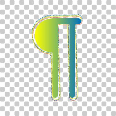 Paragraf işareti. Maviden yeşile eğimli simge. Dört Sert Contours ve şık şeffaf arkaplan.