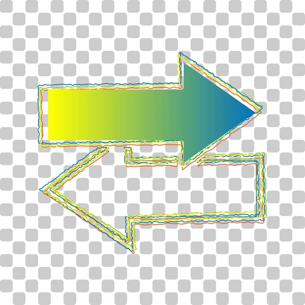 Arrows Left Right Icon Exchange Sign Blue Green Gradient Icon — Stock Vector