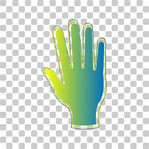 Panneau Icône Dégradée Bleue Verte Avec Quatre Contours Rugueux Sur — Image vectorielle