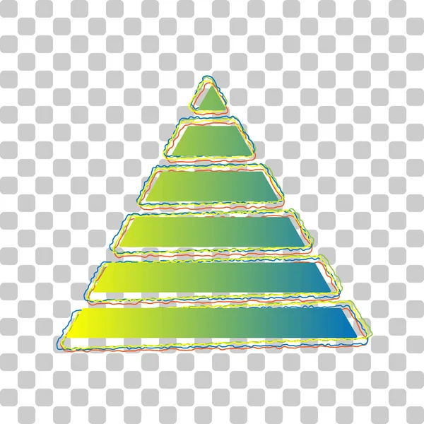 Signe Pyramidal Maslow Icône Dégradée Bleue Verte Avec Quatre Contours — Image vectorielle