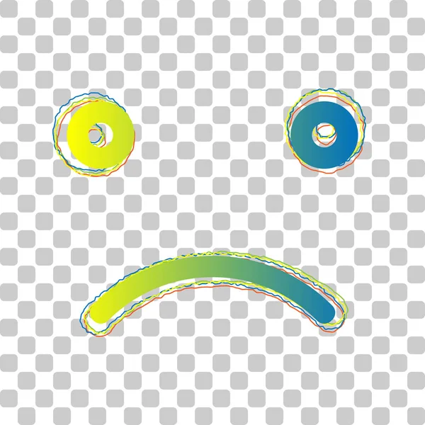 Icône Sourire Icône Dégradée Bleue Verte Avec Quatre Contours Rugueux — Image vectorielle