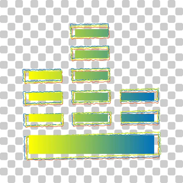 Signe Sonore Icône Dégradée Bleue Verte Avec Quatre Contours Rugueux — Image vectorielle