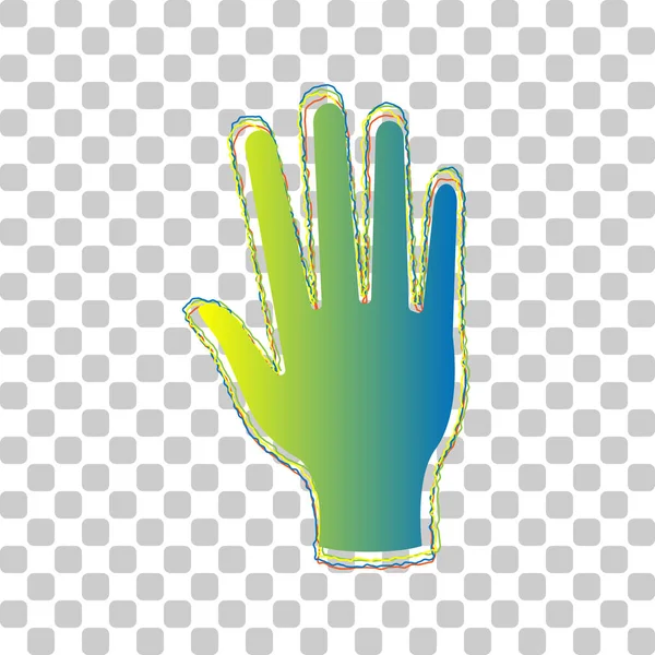 Sinal Mãos Limpas Ícone Gradiente Azul Verde Com Quatro Contornos — Vetor de Stock