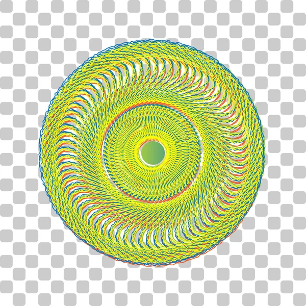 Geometrisches Augenmandala Blauer Grüner Farbverlauf Icon Mit Vier Rauen Konturen — Stockvektor