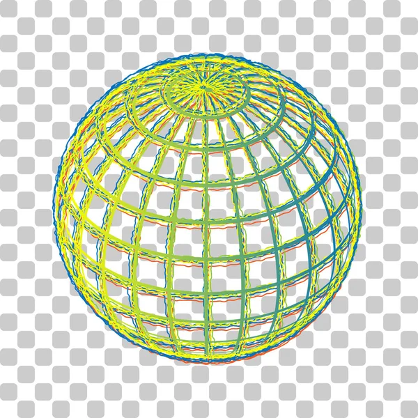 Γραμμικό Ζώδιο Globus Μπλε Έως Πράσινη Κλίση Εικονίδιο Τέσσερις Roughen — Διανυσματικό Αρχείο