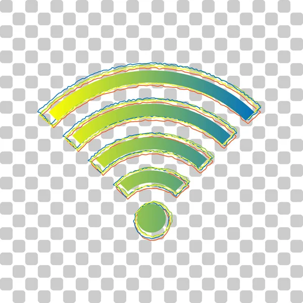 Assinatura Wifi Ícone Gradiente Azul Verde Com Quatro Contornos Roughen Ilustração De Stock