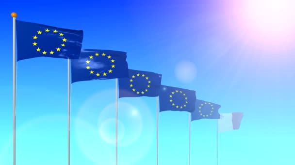 Flag State Malta Member European Union Developing Wind Sun Glare — Stock Video