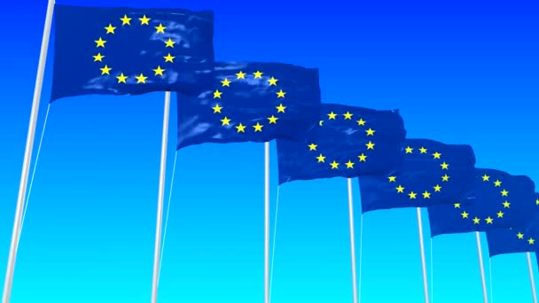 Bandera Símbolo Del Estado Croacia Serie Banderas Unión Europea Con — Vídeo de stock