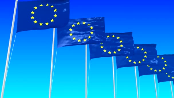 Vlajka Symbolem Státu České Republiky Mezi Vlajkami Evropské Unie Pohyb — Stock video