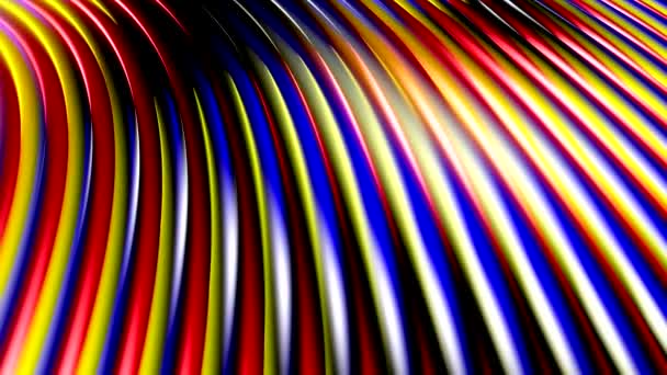 Fond animé abstrait avec ondes et reflets à la surface d'un liquide amorphe. Film 3D multicolore avec différents dégradés. Une surface brillante avec un reflet arc-en-ciel .