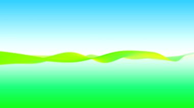 Ekranın ortasındaki soyut renk kurdele dalgası çok renkli bir arkaplan karşısında yatay olarak dalgalanıyor. En yüksek kaliteye sahip bir 3d programından kodlama.