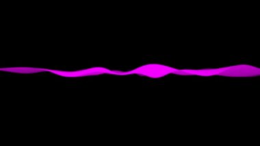Ekranın ortasındaki soyut renk kurdele dalgası siyah arkaplanda yatay olarak dalgalanıyor. Maksimum kalitede üç boyutlu bir programdan kodlama. Görünür ve kaybolur, döngüye girer.