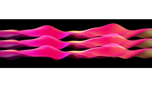 Три Стрічки Хвилями Горизонтально Паралельно Різнокольоровому Фоні Смугами Секторами Додаткової — стокове відео