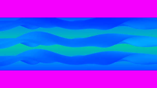 三个横向波纹的彩带 平行于带有条纹和扇形的多色背景 以获取更多信息 — 图库视频影像