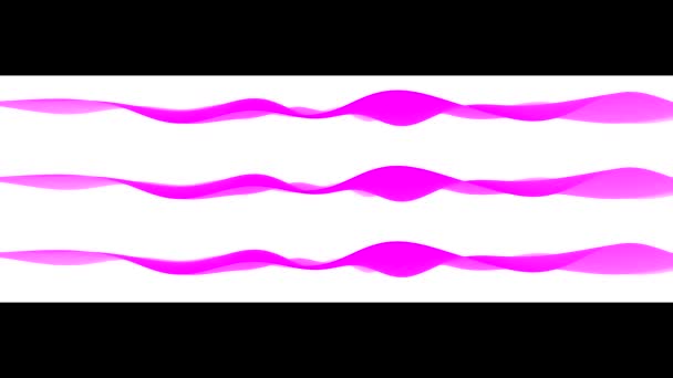 Three Ribbons Waves Horizontally Parallel Multi Colored Background Stripes Sectors — Stock Video