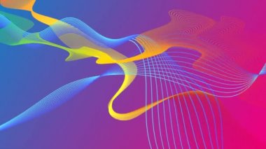 Renkli dalgalarla soyut arkaplan. Yüksek kalite 4K döngülü canlandırma.