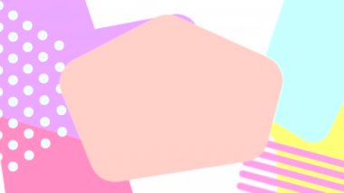 Grafik geometrik elementler ve şekillerle soyut animasyon arkaplanı. Kopyalama alanı olan bir film. Yüksek kaliteli 4K video döngüsü.