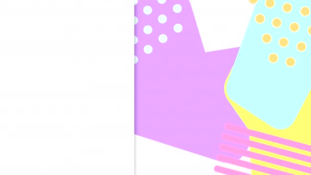 Абстрактный Анимированный Фон Графическими Геометрическими Элементами Формами Фильм Копировальным Пространством — стоковое видео