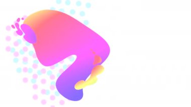 Grafik geometrik elementler ve şekillerle soyut animasyon arkaplanı. Şekillerin değişken dalgalı dönüşleri ve eğimli dolguları. Döngülü video.