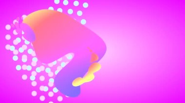 Grafik geometrik elementler ve şekillerle soyut animasyon arkaplanı. Şekillerin değişken dalgalı dönüşleri ve eğimli dolguları. Döngülü video.