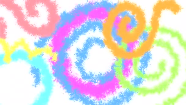 Desenhos Animados Looped Abstrato Desenhos Multicoloridos Com Linhas Espirais Círculos — Vídeo de Stock