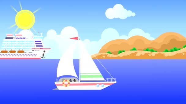 Looped Animation Seascape Summer Day Clouds Sun Sailing Yacht Swaying Video By C Sergeyku Stock Footage Looped Animation Seascape Summer Day Clouds Sun Sailing Yacht Swaying Video By C Sergeyku Stock Footage
