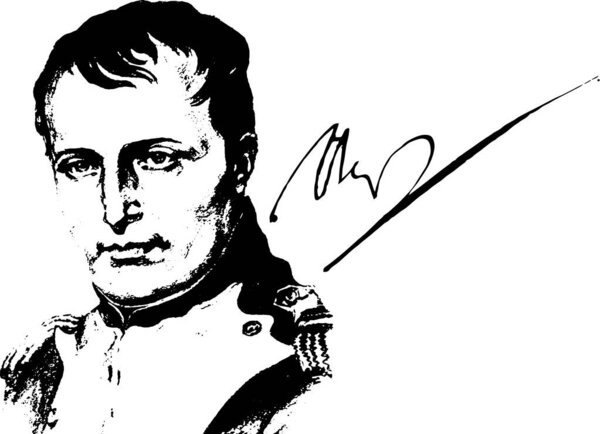 портрет векторного автографа Наполеона
