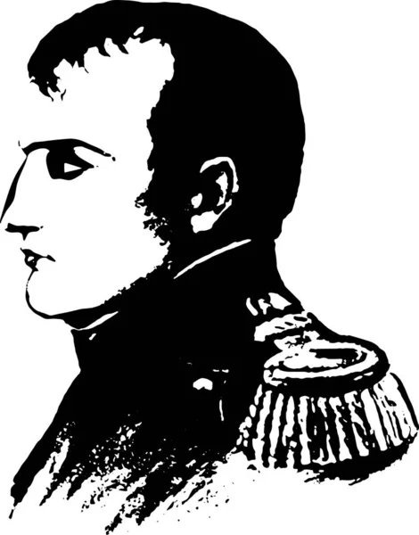 Retrato Napoleon Vector Autógrafo Francia — Vector de stock