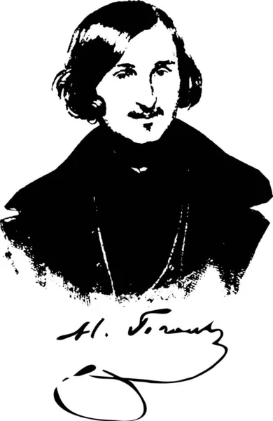 Retrato Nikolai Gogol Escritor Russo Gráficos Vetores