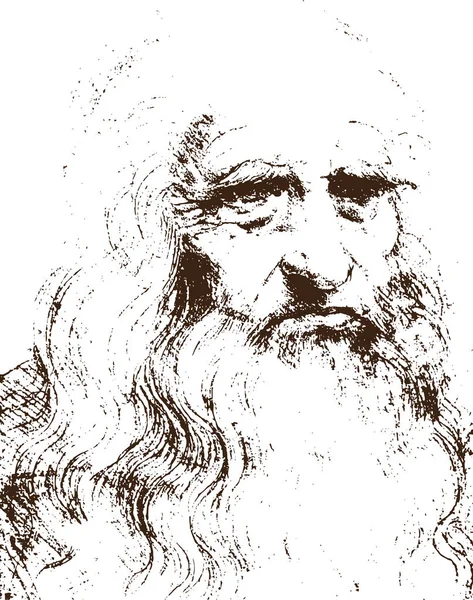 Leonardo Vinci Portrait Vecteur — Image vectorielle