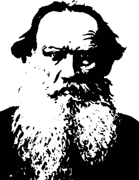 Portrétní Vektor Lví Tolstoy — Stockový vektor