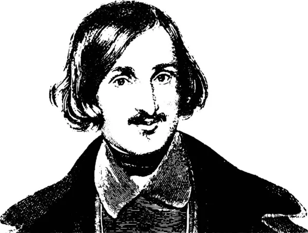 Retrato Nikolai Gogol Del Escritor Ruso — Archivo Imágenes Vectoriales