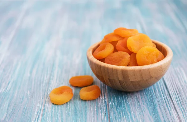 Dried Apricots Old Wooden Table — Stock Photo, Image