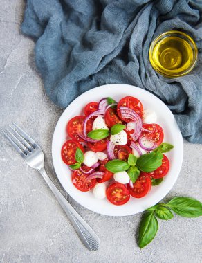 Kiraz domates ve mozzarella ile İtalyan caprese salatası
