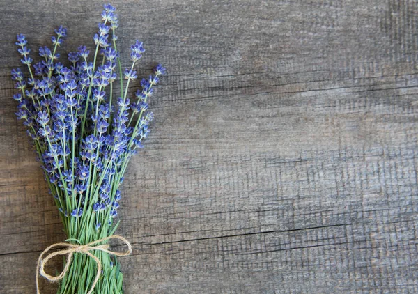 Fresh Lavender Flowers Old Wooden Table — Stock Photo, Image