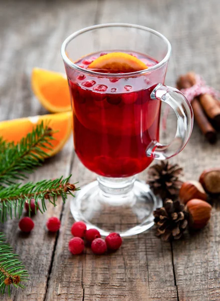 Glass of hot mulled wine — Stock Photo, Image