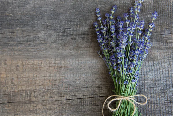 Fresh Lavender Flowers Old Wooden Table — Stock Photo, Image