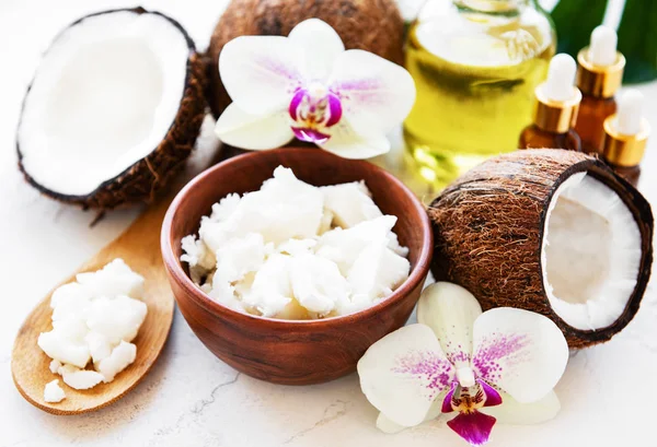 Ингредиенты кокосового натурального курорта — стоковое фото