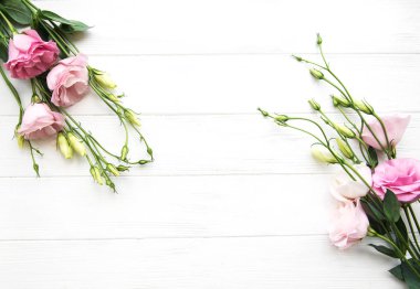 Taze pembe eustoma çiçek