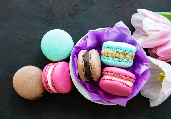 renkli macaroons 