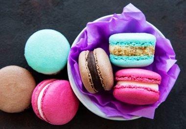 renkli macaroons 
