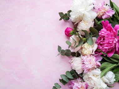 pembe peonies ile arka plan