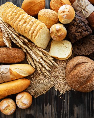Assortment of baked bread clipart