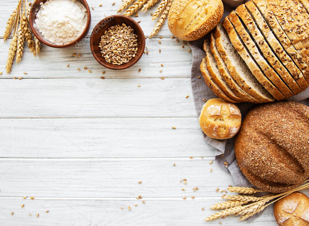 Assortment of baked bread