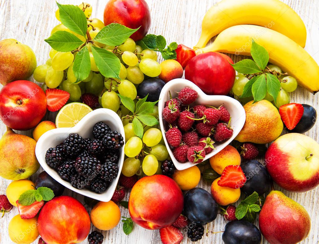 Fresh summer fruits and berries 