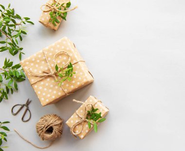 zanaat kutuları ve yeşil dallar