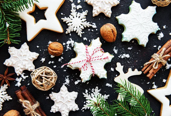 Golden Christmas pepparkakor cookies — Stockfoto